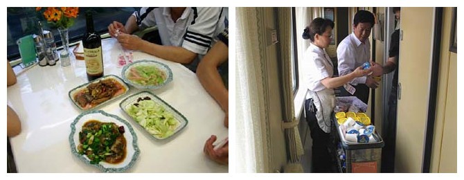 Expense on the dinning car is affordable. You can order Chinese food and Tibetan food in dinning car.