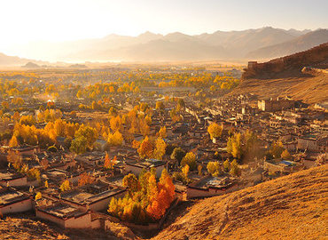 Tibet in autumn is glowing with golden yellow. Tibet in autumn is glowing with golden yellow.