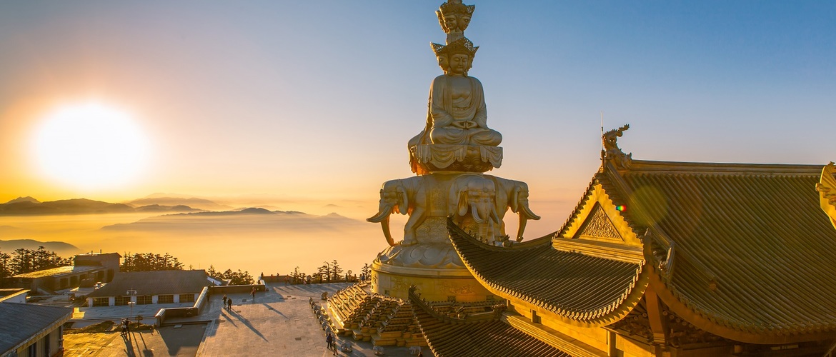 Sunrise scene of the golden summit. Sunrise scene of the golden summit.