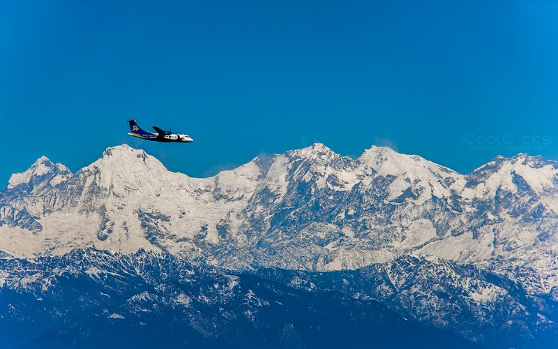 The flight from Kathmandu to Paro The flight from Kathmandu to Paro