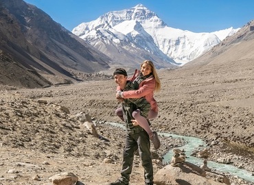 Sweet couple with Mt.Everest in the background. Sweet couple with Mt.Everest in the background.