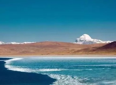 Holy mountain Kailash is next to sacred lake Manasarovar.