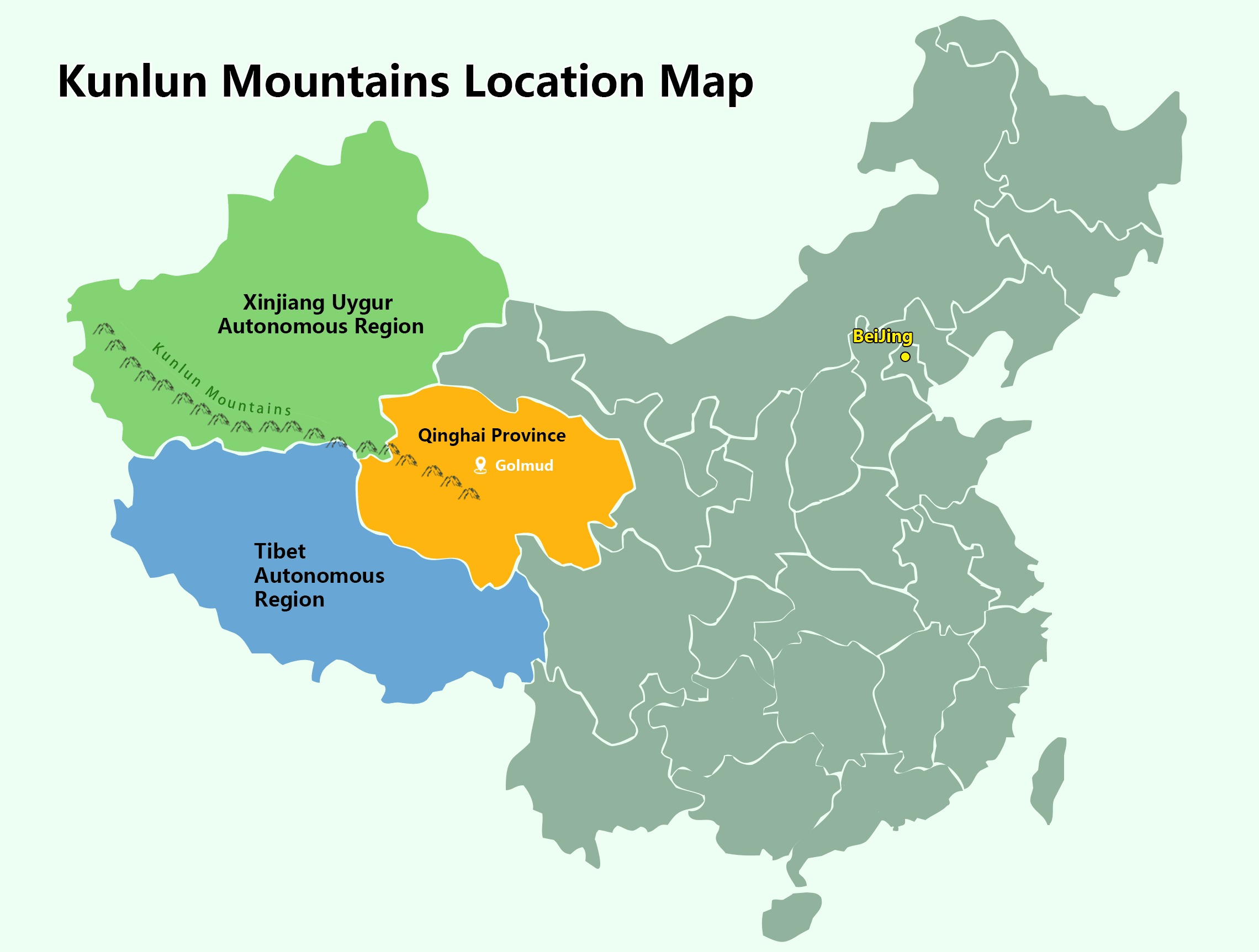 Kunlun Mountains Holy Mountains Where Gods Live In Taoism   Kunlun Mountains On China Map 17 10489 