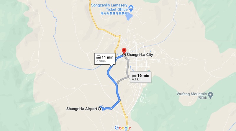 Shangri-La County to Diqing Shangri-La Airport