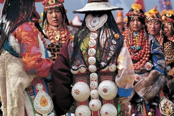 Tibetan women in festival dress.