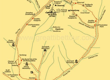 Mt. Kailash kora map