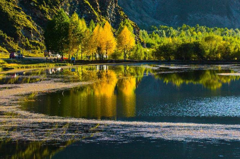 Enjoy the scenery along the road. Tibet on the road.