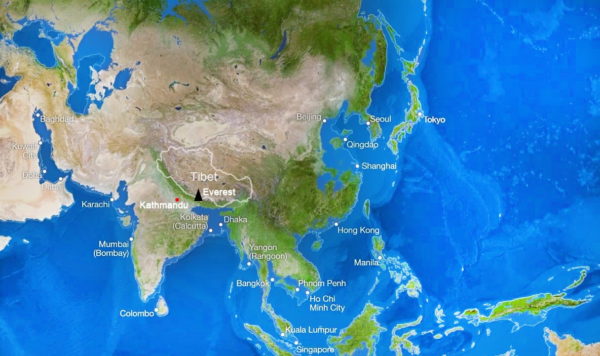 Mount Everest World Map