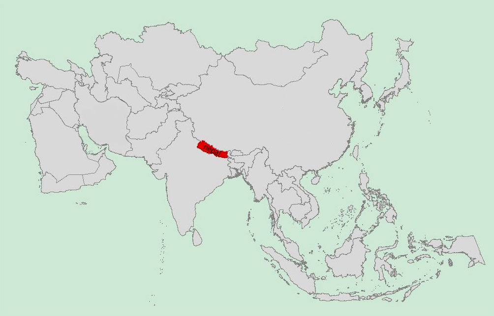 Nepal On Asia Map 32869 