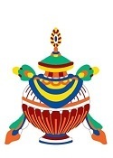 The Vase of Treasure is a representation of long life and prosperity. The treasure vase