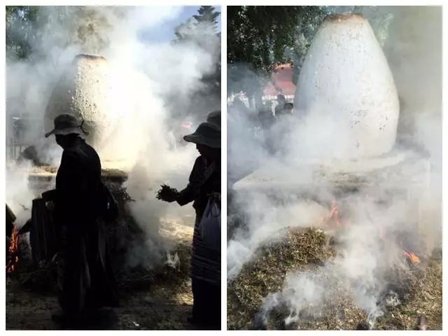 Pilgrims are circumambulating around the Jokhang temple. Burn incense