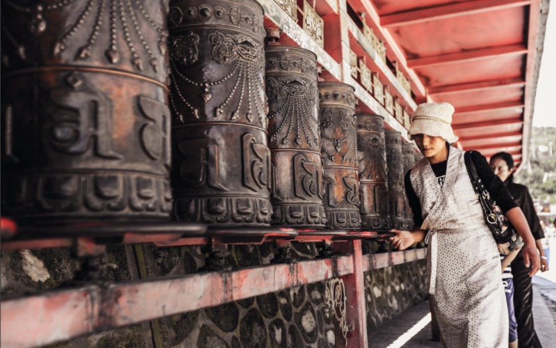 Prayer wheels at Kumbum Monastery